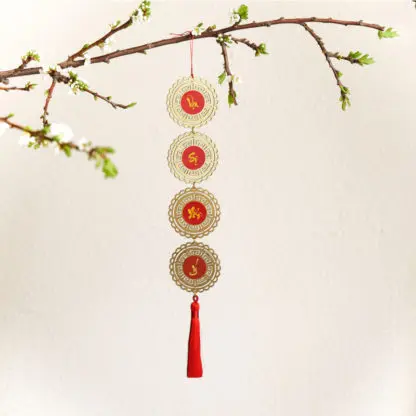 Vạn Sự Như Ý vàng - Liễn treo cây mai, cây đào, liễn chúc tết, quà tặng tết - Hình ảnh 4