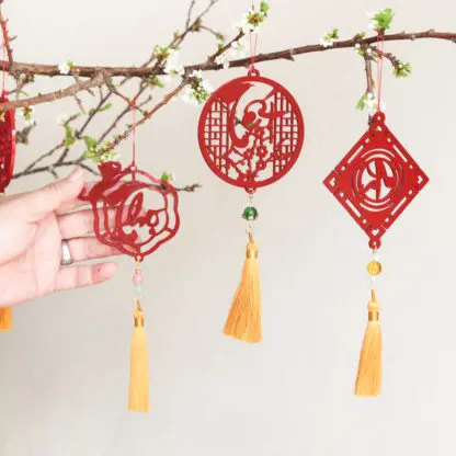 Bộ 3 dây trang trí ngày tết chữ Thọ treo cây đào cây mai | 3THD - Hình ảnh 3