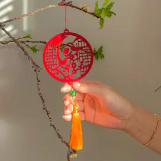 Dây treo chữ tết thư pháp màu đỏ sang trọng trang trí cây đào, cây mai, quà tết cho doanh nghiệp