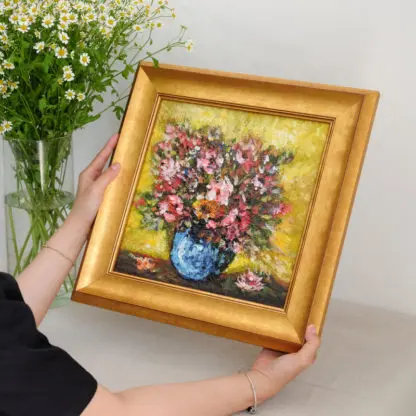 Trúc Đào - Tranh hoa sơn dầu - Ảnh 5