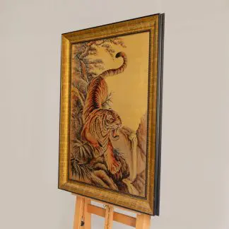 Mảnh hổ hạ sơn sơn mài dát vàng 60x90 4