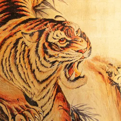 Mảnh hổ hạ sơn sơn mài dát vàng 60x90 5