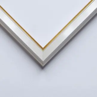 Khung tranh PEARL trắng viền vàng bản 2.2 cm
