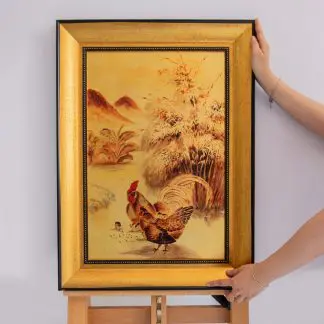 kim kê hữu phúc sơn mài 40x60 2