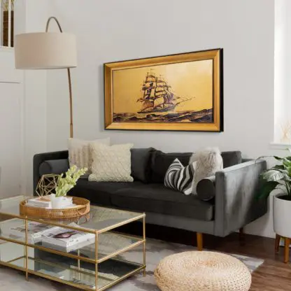 Tranh Thuận buồm sơn mài dát vàng 50x100 tặng tân gia, khai trương ý nghĩa - Hình ảnh 7