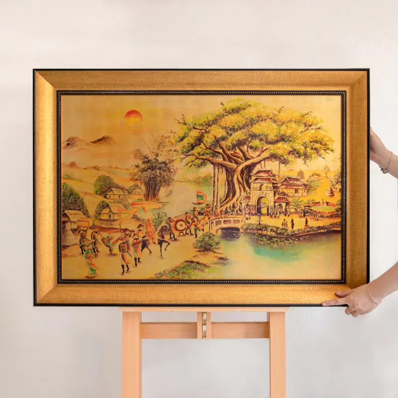 vinh quy bái tổ sơn mài 6