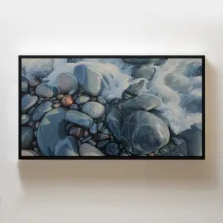Tranh sỏi đá bên biển canvas