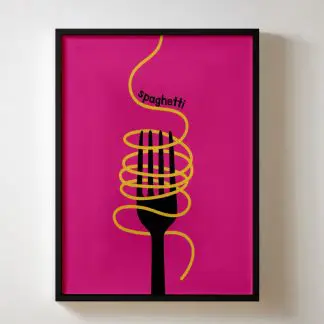 Spagetti - Tranh treo phòng bếp phòng ăn khung kính