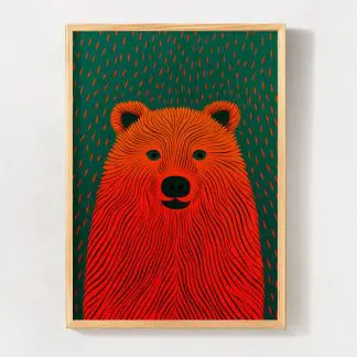 The wolf - Tranh khung kính sói cam