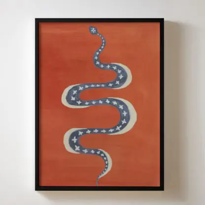 The snake - Tranh trang trí phòng khách  khung kính màu cam