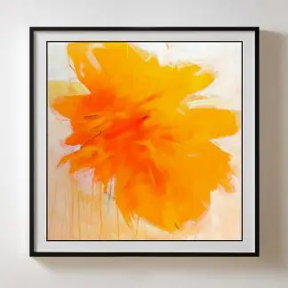 Yellow Vibe - Tranh khung kính trừu tượng