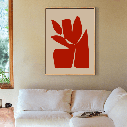 Red - Tranh trừu tượng khối màu đỏ