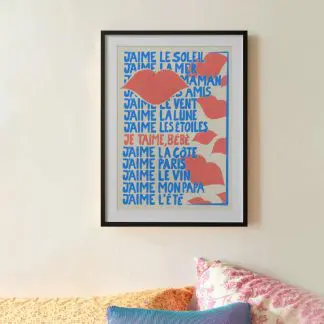 J'aime le soleit - Tranh khung kính typography
