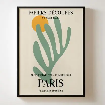 Decoupes - Poster san hô xanh lá khung kính - Hình ảnh 2