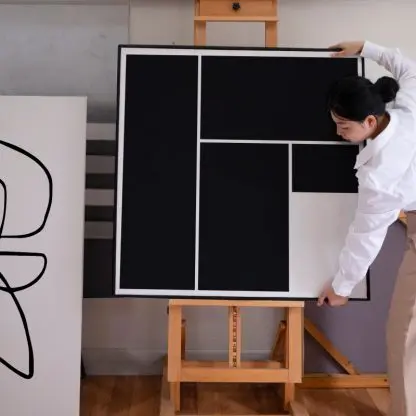 Black Squares - Tranh trang trí phòng khách canvas - Hình ảnh 2