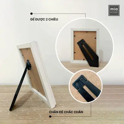 Khung ảnh để bàn đẹp trang trí bàn làm việc 13x18 15x21 18x24 bản 5 cm - VINTA trắng - Hình ảnh 4