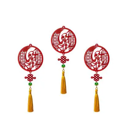 Bộ 3 dây đỏ treo tết chữ Tết thư pháp phụ kiện trang trí cây đào cây mai | 3TED