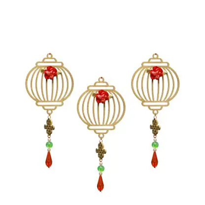 Bộ 3 Nguyệt Hoa Đăng đồ trang trí cây đào, cây mai, dây treo tết | 3NHDV