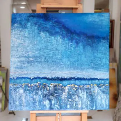 Blue Abstract - Tranh sơn dầu phong cảnh trừu tượng 90x90 - Hình ảnh 6
