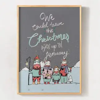 Lovely Christmas - Tranh khung kính Giáng Sinh dễ thương, quà Noel
