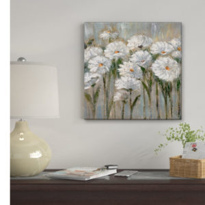 Hoa cúc trắng Daisy - Tranh canvas treo tường 50x50 cm