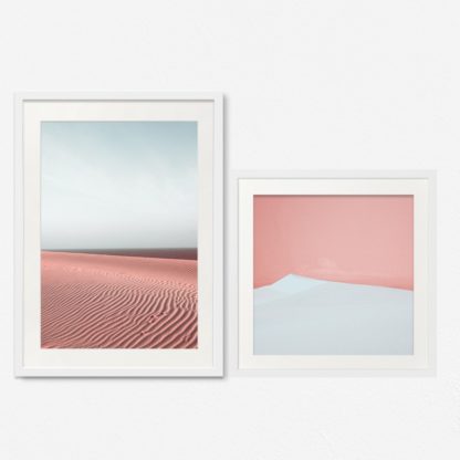 Bộ 2 tranh khung kính treo tường Pink Desert