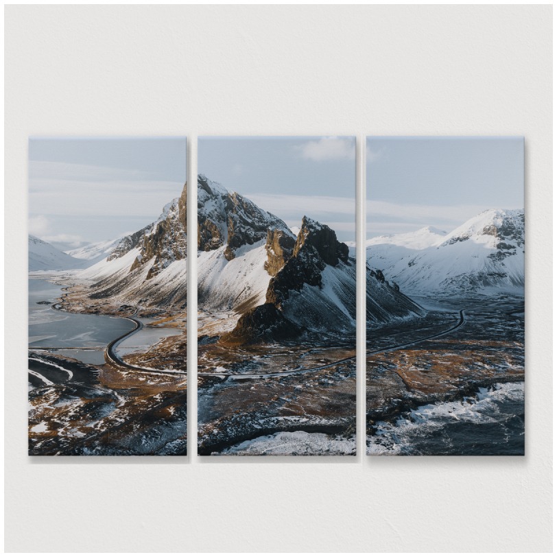 Bộ 3 tranh phong cảnh núi tuyết - Tranh canvas 