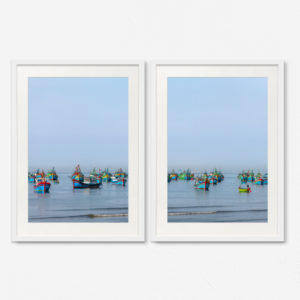 Bộ 2 tranh khung kính treo tường Morning Sea 40x60 cm/ tranh