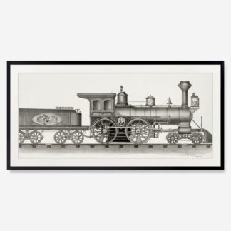 Railroad engine - Tranh khung kính treo tường B&W