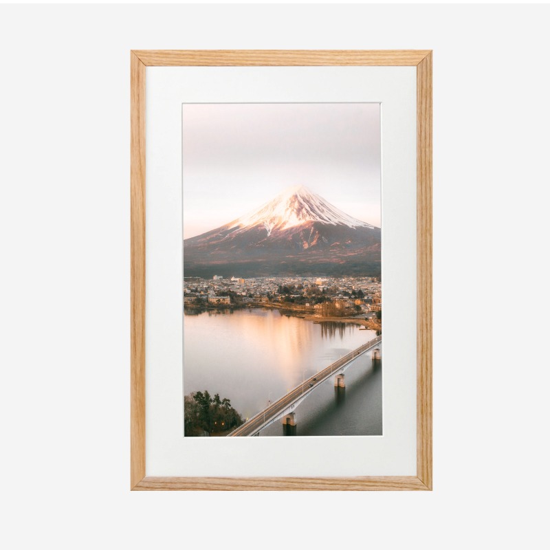 Fuji Mountain - Tranh khung kính gỗ sồi treo tường 21x30cm 