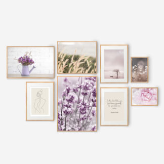 Enchanted Purple - Bộ 8 tranh khung kính treo tường