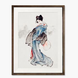 Geisha - Tranh khung kính gỗ sồi treo tường 30x42cm