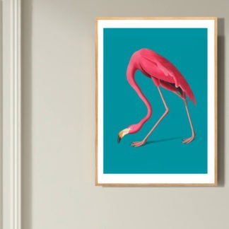 Poster Vintage Pink Flamingo