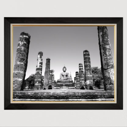 Wat Mahathat - Tranh in khung kính gỗ sồi 60x80cm