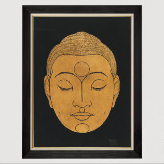Head of Buddha (1943) - Tranh in khung kính gỗ sồi 60x80cm