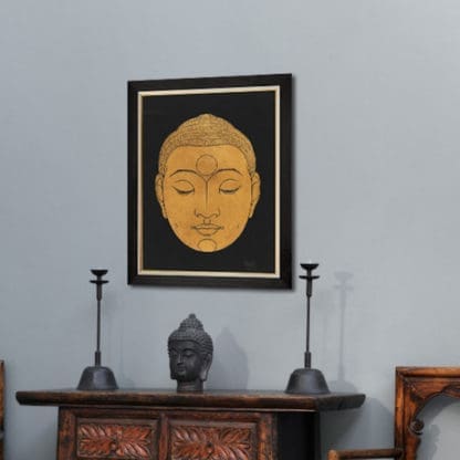 Head of Buddha (1943) - Tranh in khung kính gỗ sồi 60x80cm