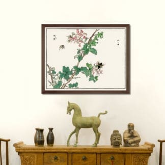 Horsefly - Tranh in khung kính gỗ sồi Nhật cổ Danh họa Morimoto Toko 56×45cm