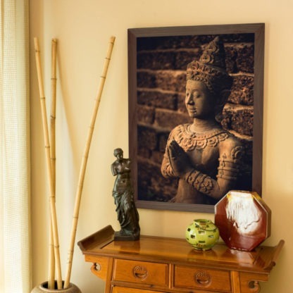 Thai Style Buddha - Tranh in khung kính gỗ sồi
