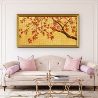 Đào Phú Quý - Tranh sơn mài dát vàng trang trí phòng khách
