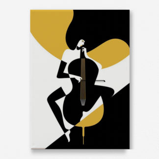 Tranh canvas cô gái chơi đàn Cello