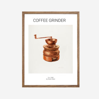 Coffee Grinder 1 - Tranh khung kính khung gỗ sồi 30x42 cm