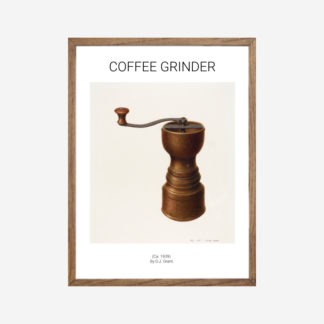 Coffee Grinder 2 - Tranh khung kính khung gỗ sồi 30x42 cm