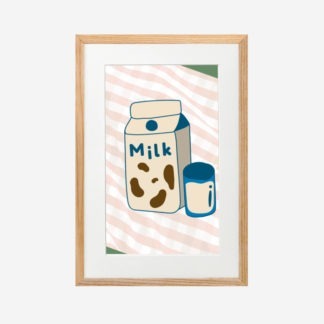 Milk - Tranh khung kính gỗ sồi treo tường 21x30 cm