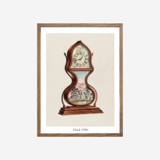 Clock - Tranh khung kính khung gỗ sồi 30x42 cm