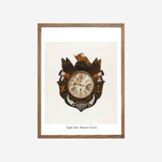 Eight Day Marine Clock - Tranh khung kính khung gỗ sồi 30x42 cm