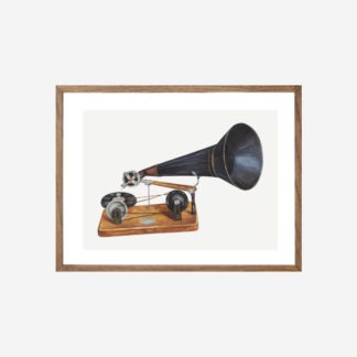 Gramophone (1937) - Tranh khung kính gỗ sồi 30x42cm