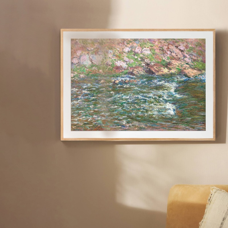 Tranh Phong Cảnh Biển Ghềnh Đá Trên Sông - Claude Monet -