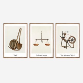 Wooden Tools - Bộ 3 tranh khung kính gỗ sồi 40x60cm/tranh