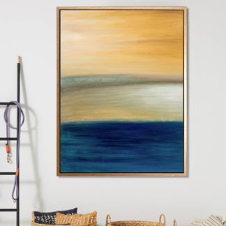 The sunset - Tranh sơn dầu phong cảnh biển trong ánh hoàng hôn, 60x80cm - 29321