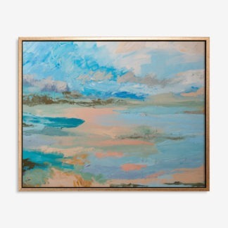 Hồ xanh - Tranh canvas trừu tượng treo tường 50x70 cm
